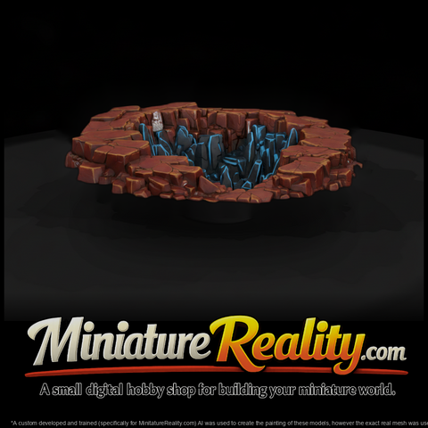 Cracked Floor Pit with Glowing Crystals