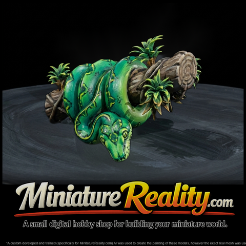 stylized-coiled-jungle-snake-on-branch-560272