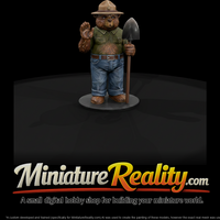 Forest Ranger Bear with Shovel miniature, three-quarter view — thumbnail 4