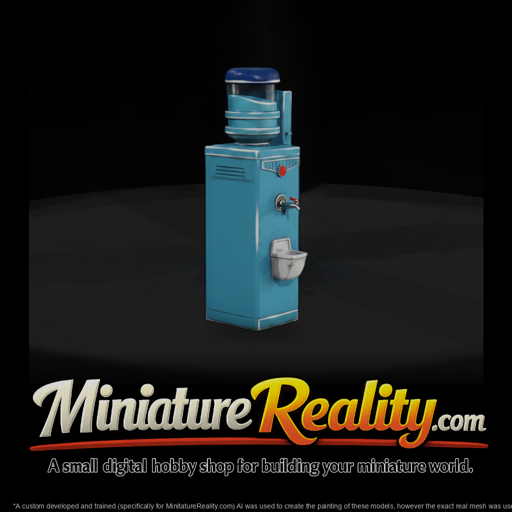 Water Cooler with Bottle miniature, three-quarter view