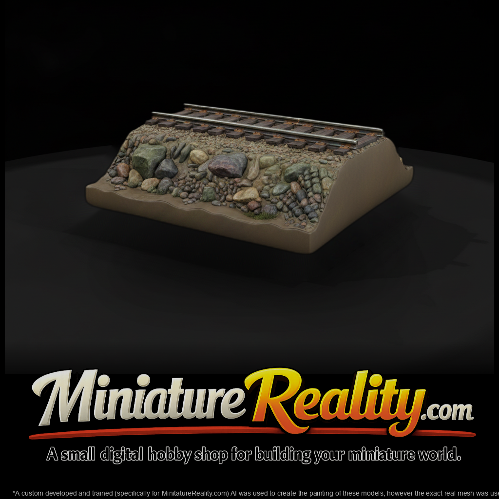 Realistic Miniature Railway Embankment 3D Model Af