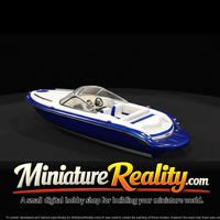 Modern Speedboat (Bowrider) miniature, three-quarter view — thumbnail 3
