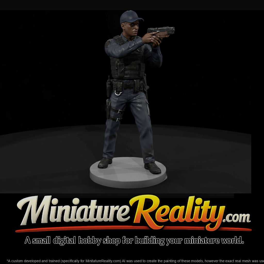 Modern Police Officer at the Ready