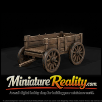 Horse-Drawn Farm Wagon with Draft Horse miniature, three-quarter view — thumbnail 2
