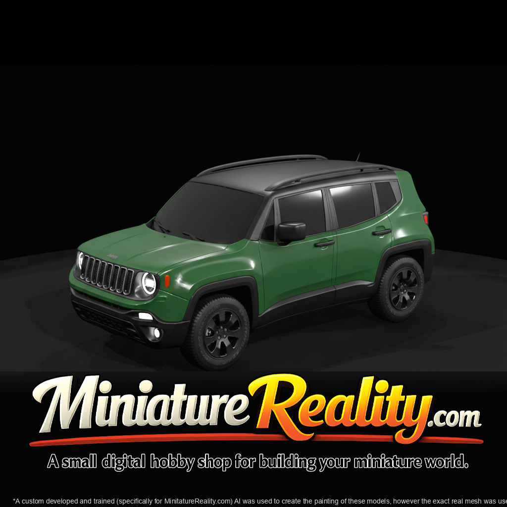 Jeep Renegade Trailhawk (2014) — with Detailed Interior miniature, three-quarter view