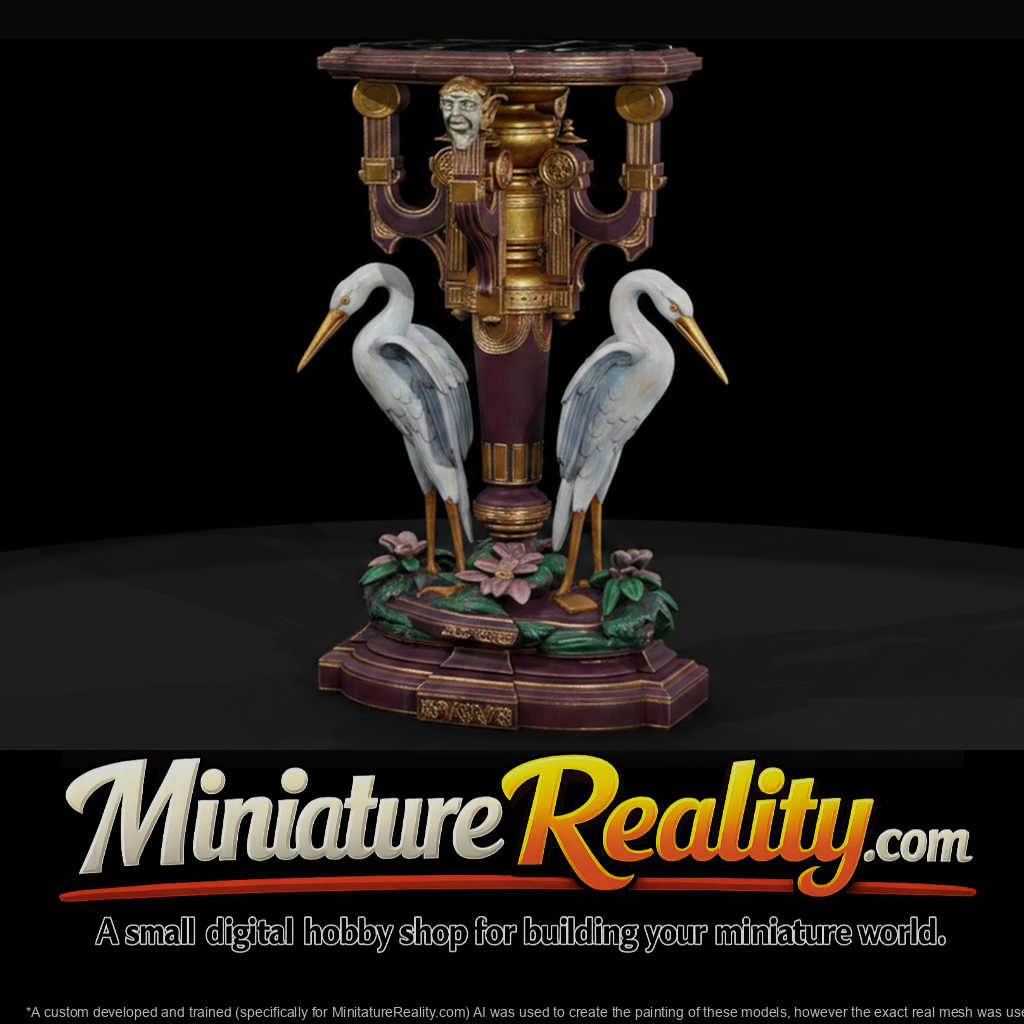 Ornate Neoclassical Crane Pedestal Stand