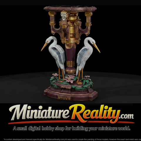 Ornate Neoclassical Crane Pedestal Stand