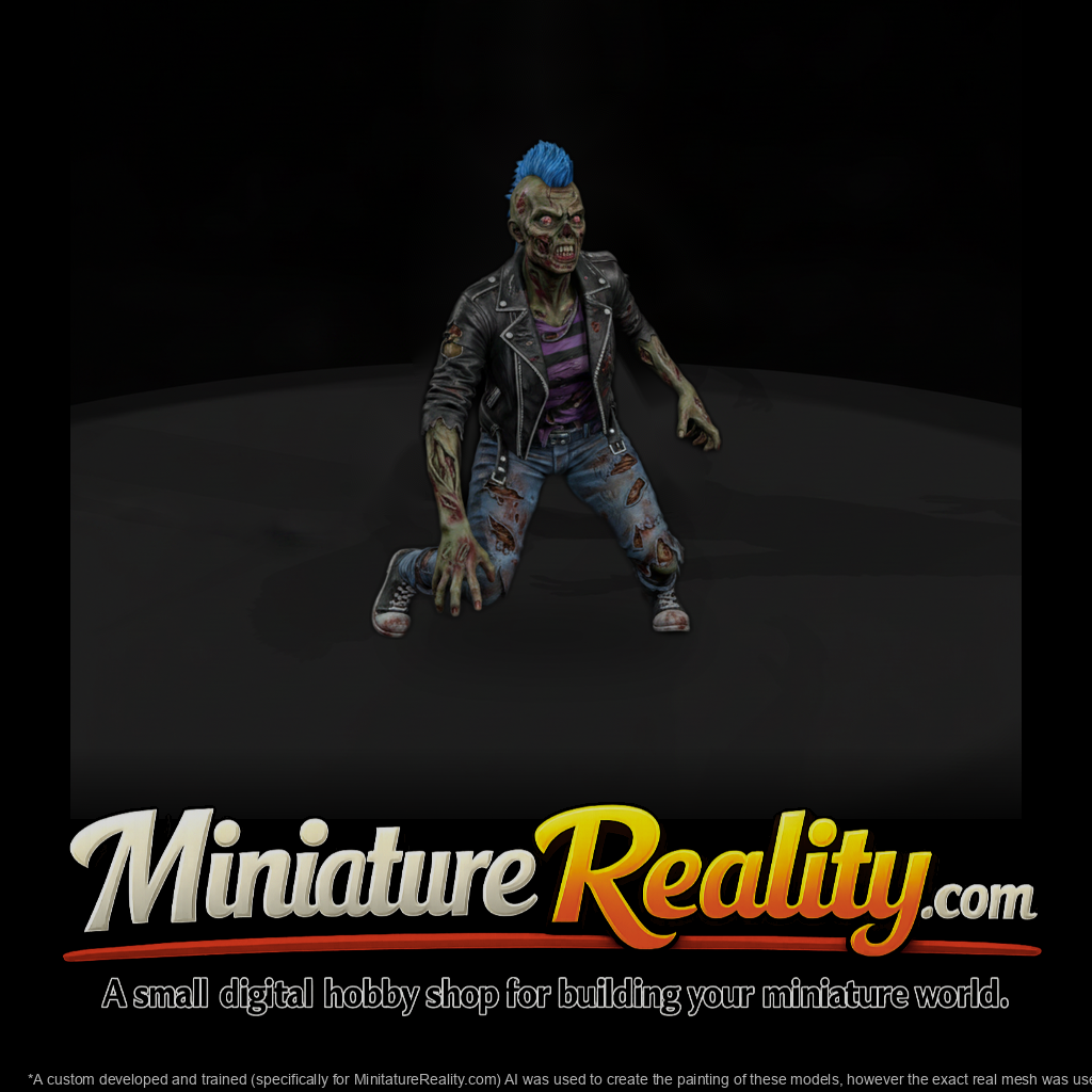 Punk Zombie with Blue Mohawk
