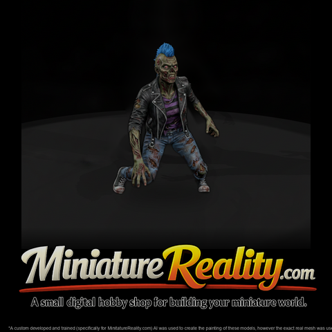Punk Zombie with Blue Mohawk