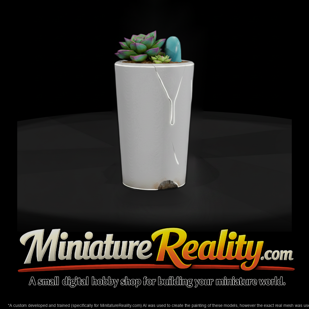 Stylized Minimalist Succulent Planter 3D Model Qob