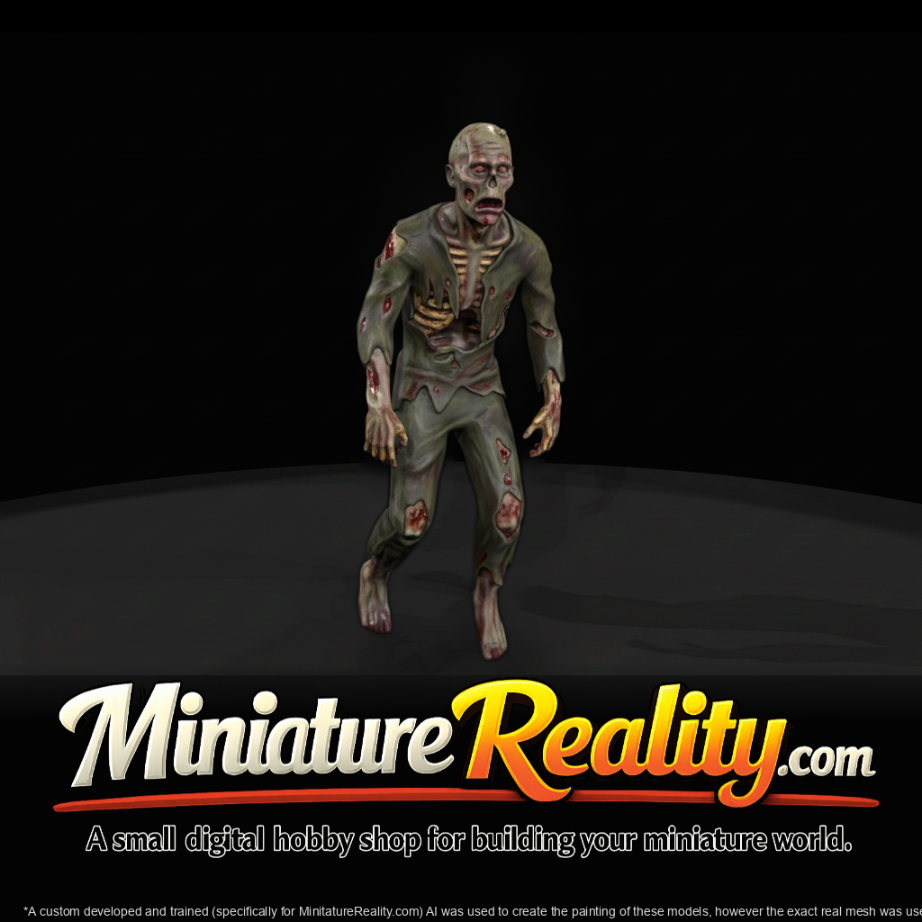 Zombie in Rags miniature, three-quarter view