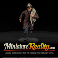 1920s Fireman Running with Hose Bundle — thumbnail 1