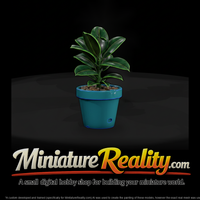 Stylized Potted Rubber Plant miniature, three-quarter view — thumbnail 2