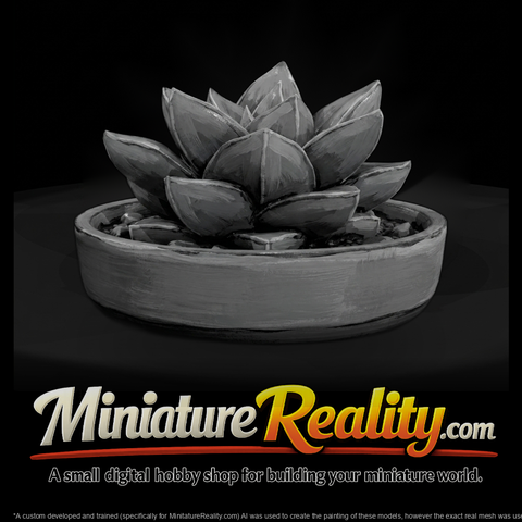 Low-Poly Monochrome Succulent Planter
