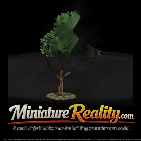 Stylized Oak Tree — Low‑Poly & Model Railroad Scenery