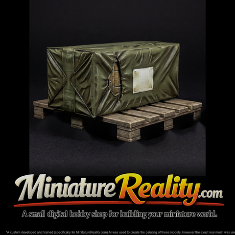 Tarp-Wrapped Cargo on Wooden Pallet