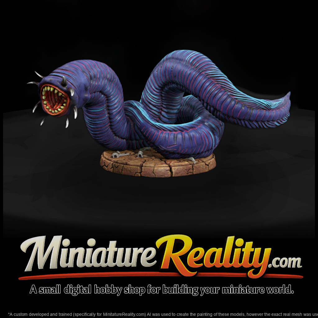 Stylized Fantasy Giant Sandworm 3D Miniature Sujhf