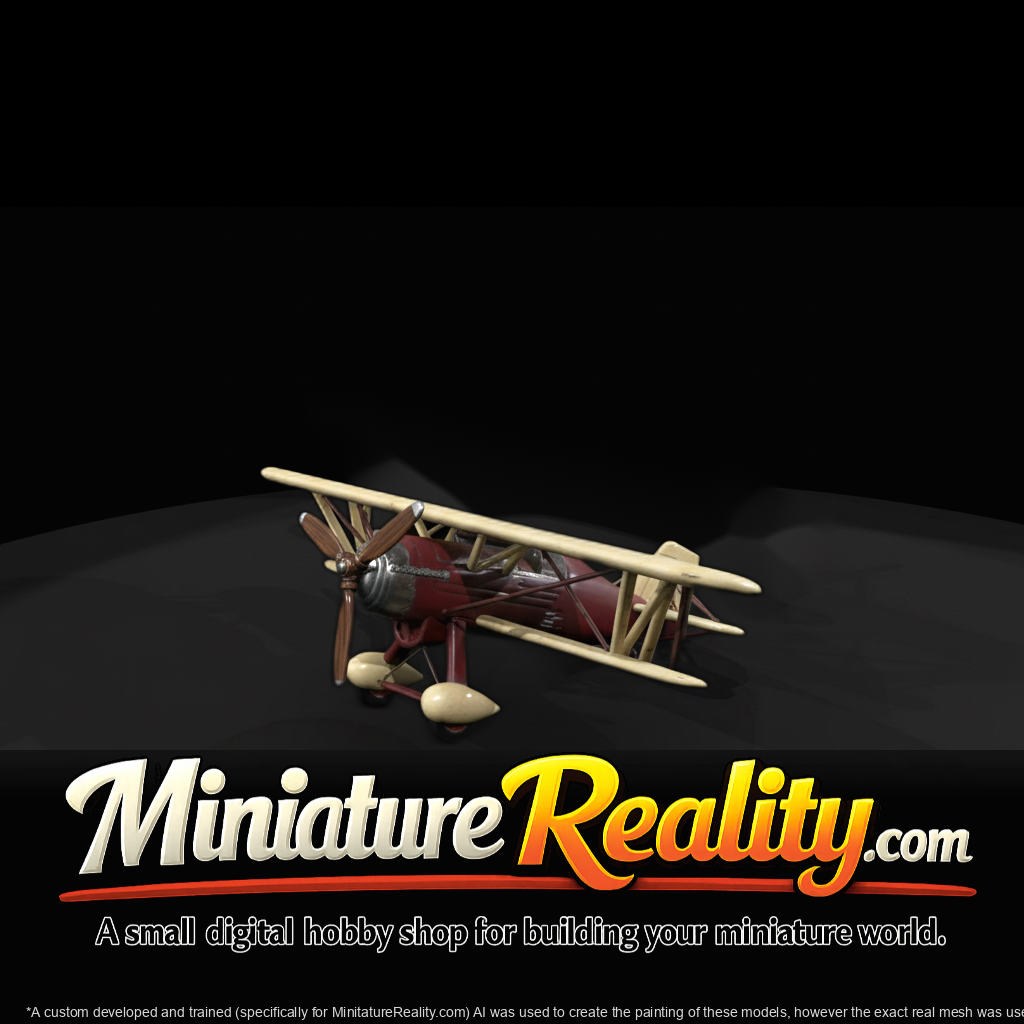 Curtiss P-6 Hawk (1930s Biplane) miniature, three-quarter view