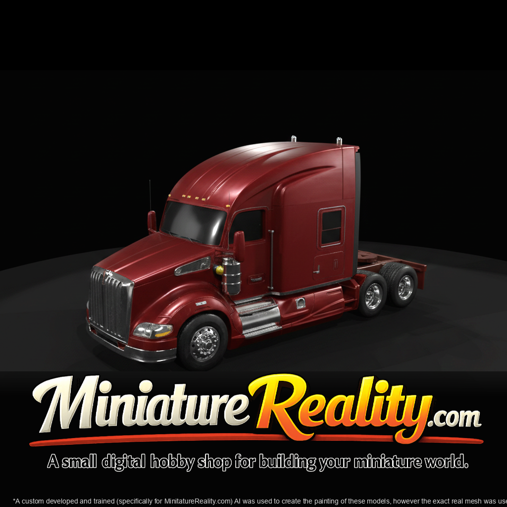 Kenworth T680 Sleeper Cab miniature, three-quarter view