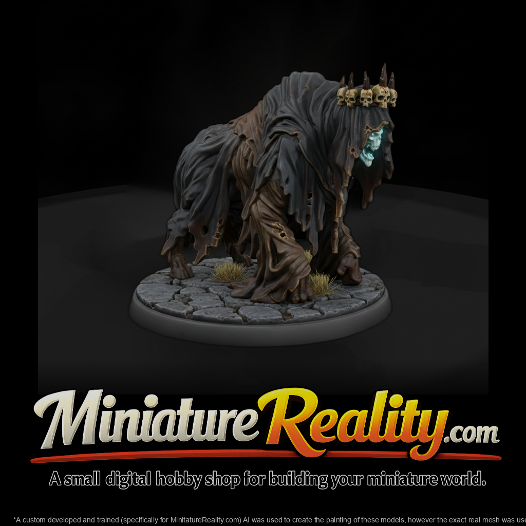 Skull Crown Wraith Beast miniature, three-quarter view