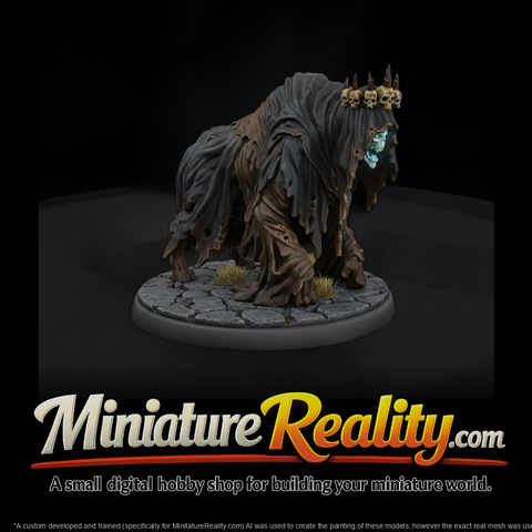 Skull Crown Wraith Beast miniature, three-quarter view