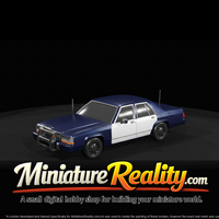 1984 Ford Crown Victoria - Unmarked Police Sedan miniature, three-quarter view — thumbnail 3