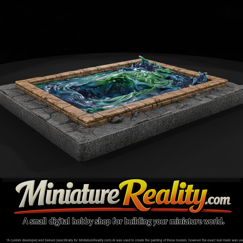 Stone-Rimmed Pool with Turbulent Water