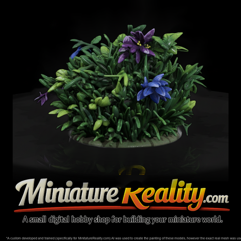 Stylized Sculpted Foliage Bush Miniature 3D Model