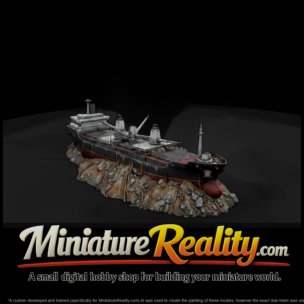stylized-beached-cargo-ship-diorama-kit-ho-1-87-compatible-871105