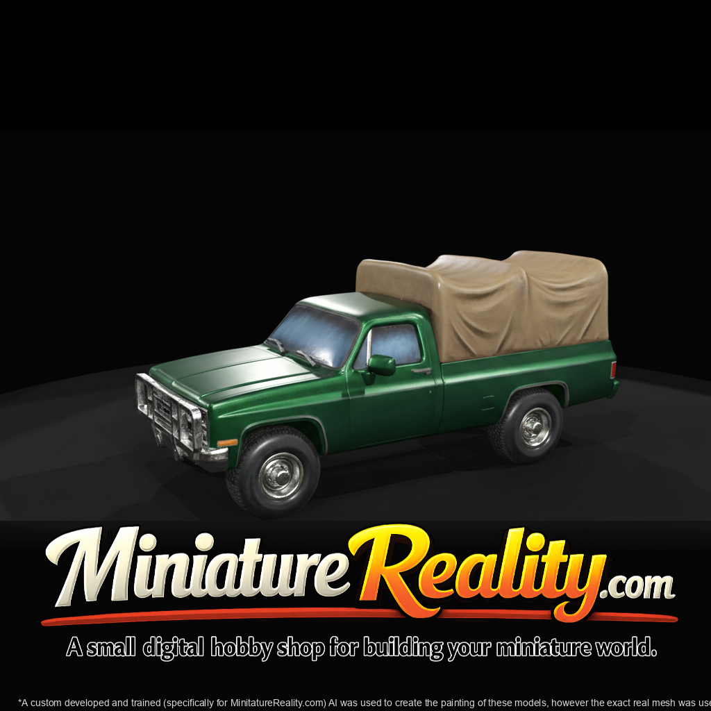 Military Pickup Truck miniature, three-quarter view