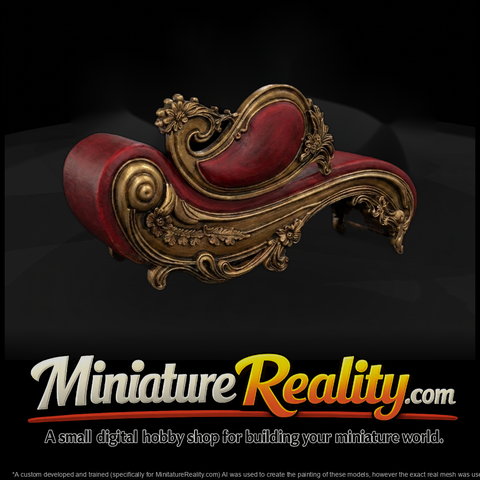 Ornate Baroque Chaise Lounge — Rococo Parlor Sofa