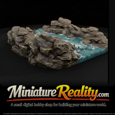 Rocky Stream Rapids Terrain Section