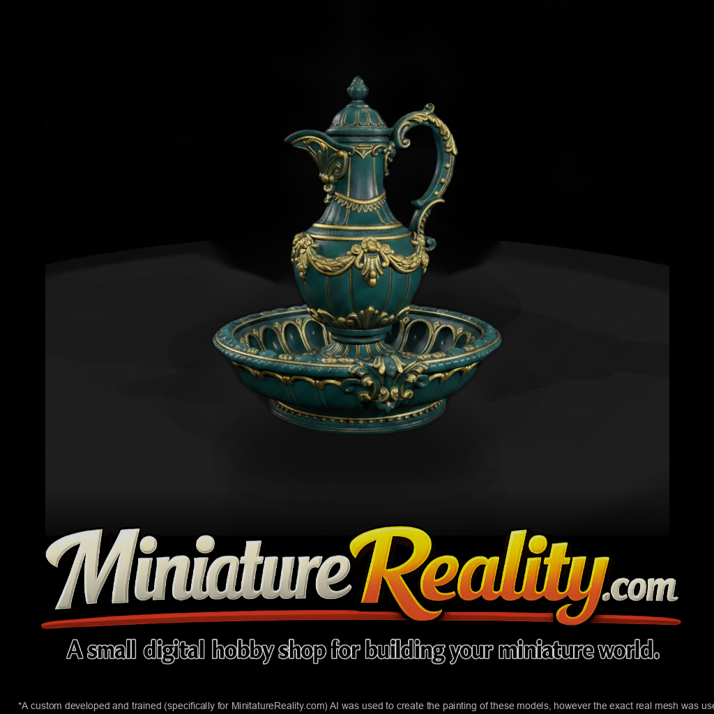 Ornate Ewer and Wash Basin