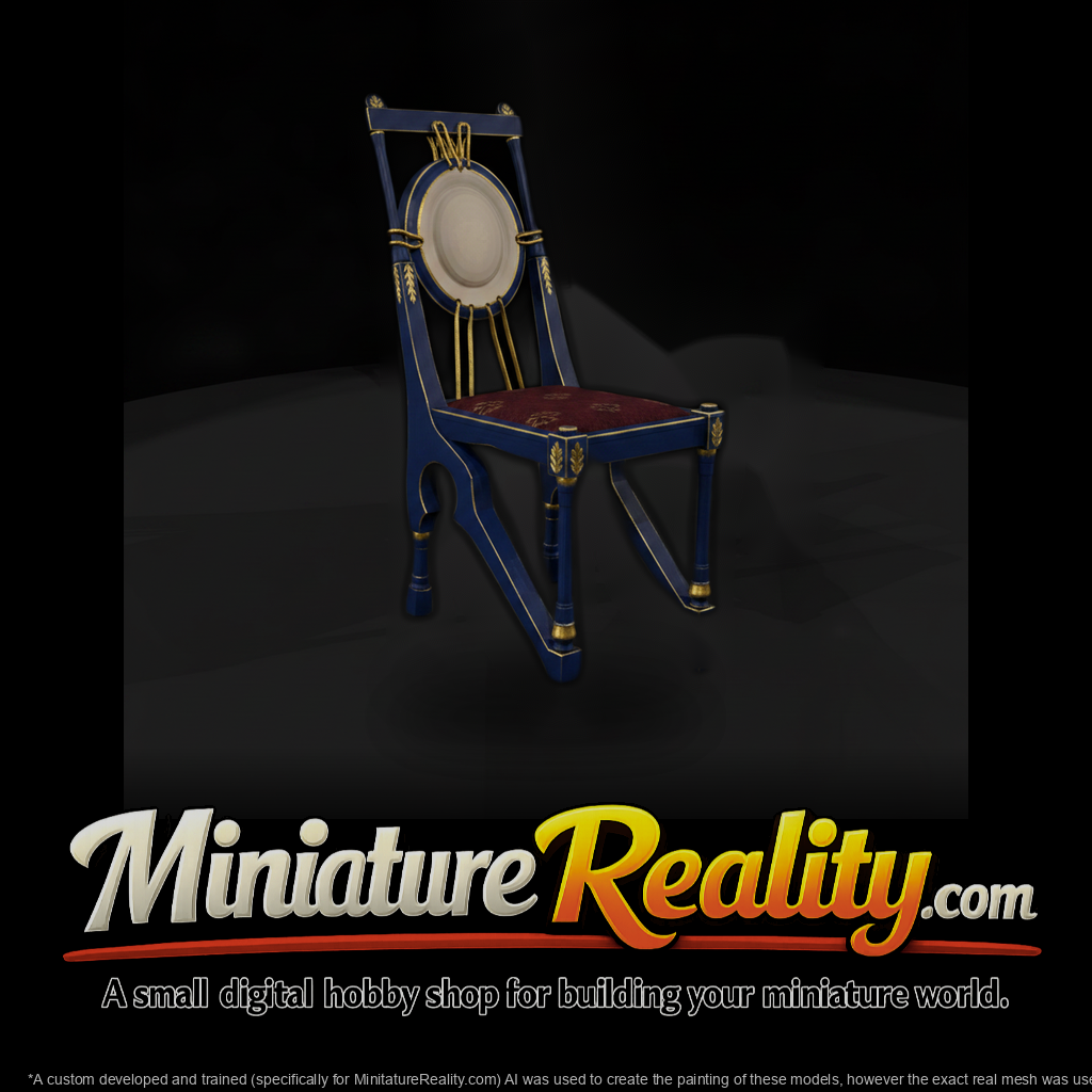 Neoclassical Ornate Carved Dining Chair 3D Model C
