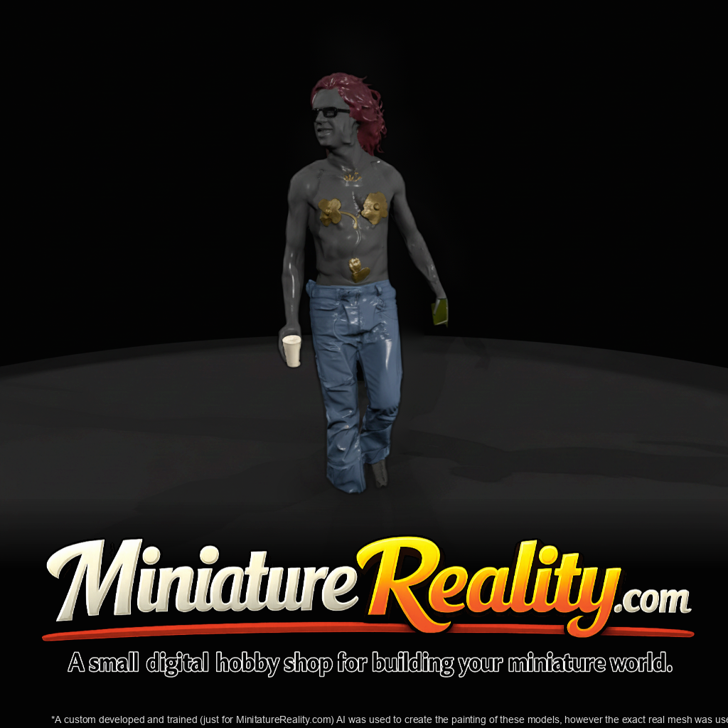 1970s Hippie Male Figure (Walking)