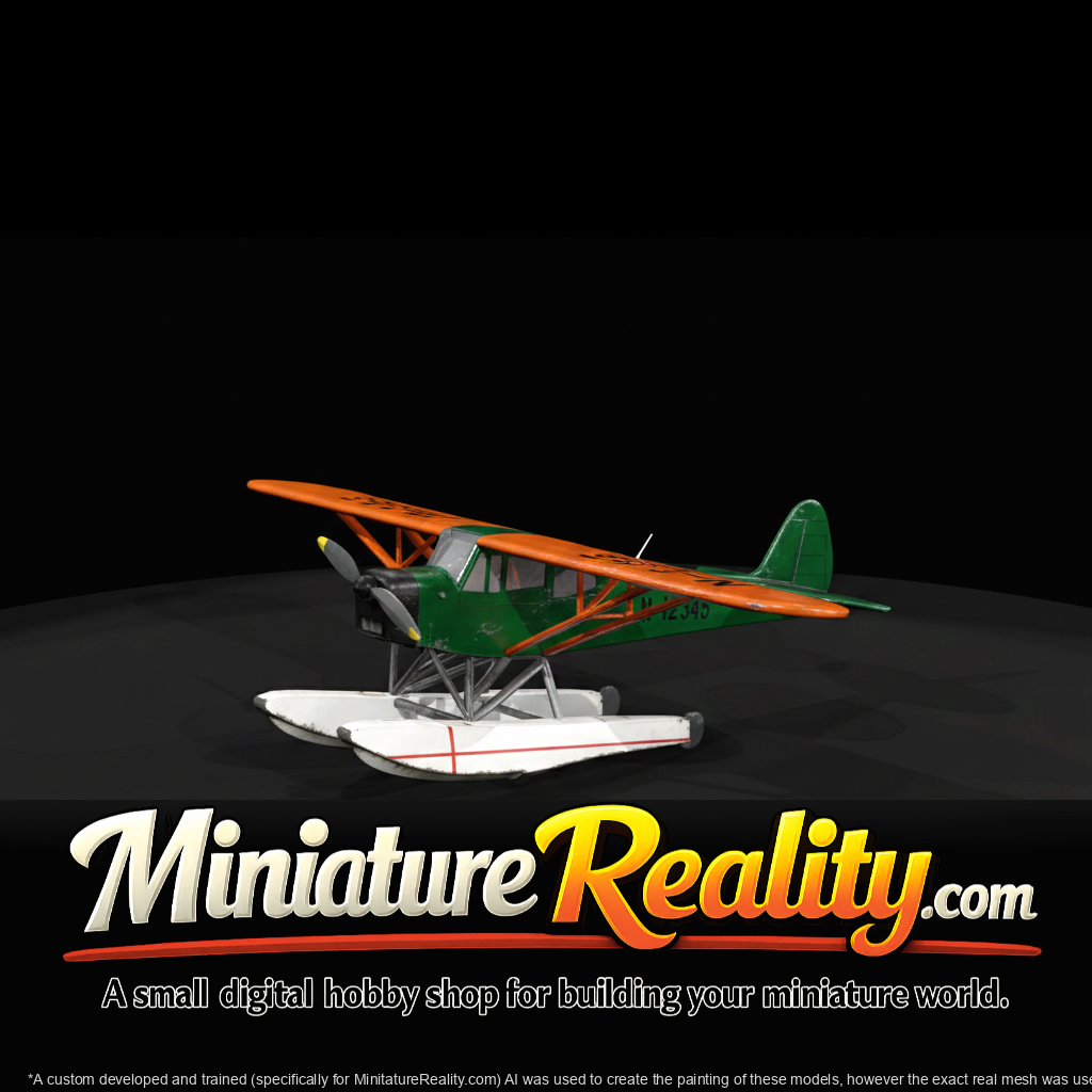 Piper J-3 Cub - for Printing miniature, three-quarter view