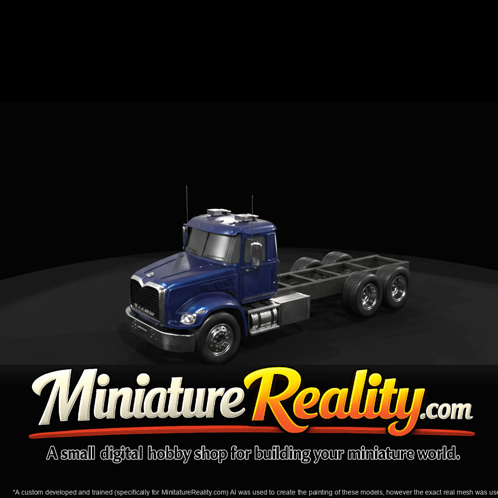 2002 Mack Granite 3-Axle Chassis miniature, three-quarter view