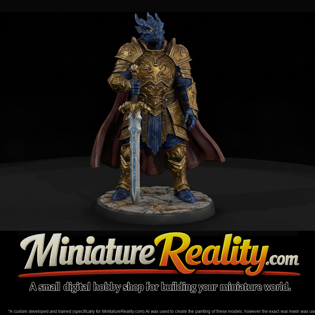 Golden Dragonborn Paladin Knight