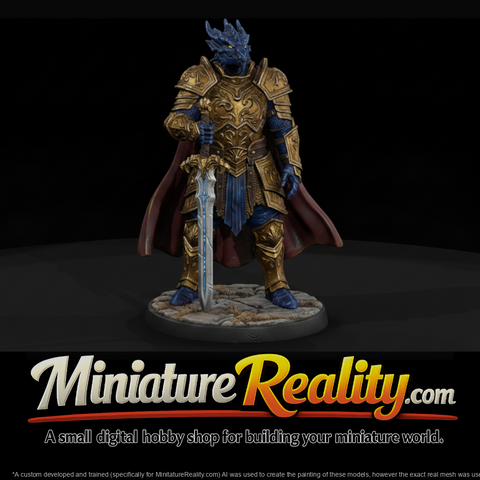 Golden Dragonborn Paladin Knight