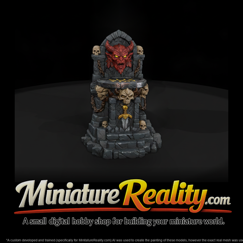 Demon Idol Shrine Altar miniature, three-quarter view
