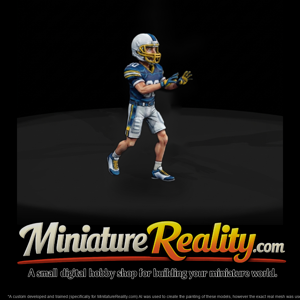 Football Receiver in Blue and Gold
