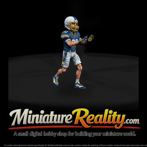 Football Receiver in Blue and Gold
