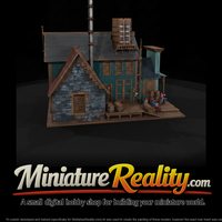 Rustic Industrial Building miniature, three-quarter view — thumbnail 1
