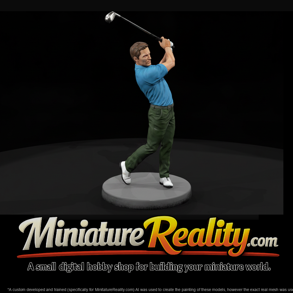 Golfer at the Top of His Follow-Through