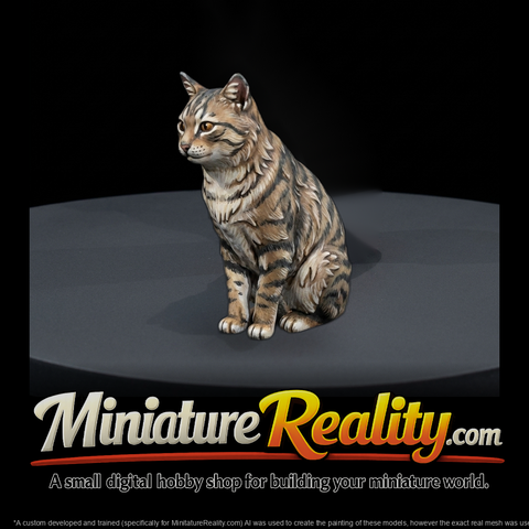 Stylized Sitting Cat Figure