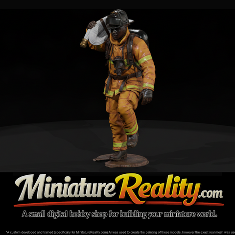 1980s Firefighter with High-Rise Hose Pack