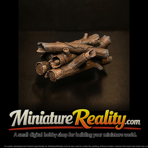 Detailed Sculpted Firewood Log Pile