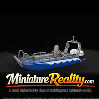 Small Open Motorboat Tender — Rigid-Hull with Outboard Engine miniature, three-quarter view — thumbnail 3