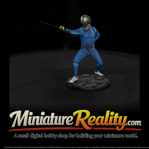 Sport Fencer En Garde with Foil