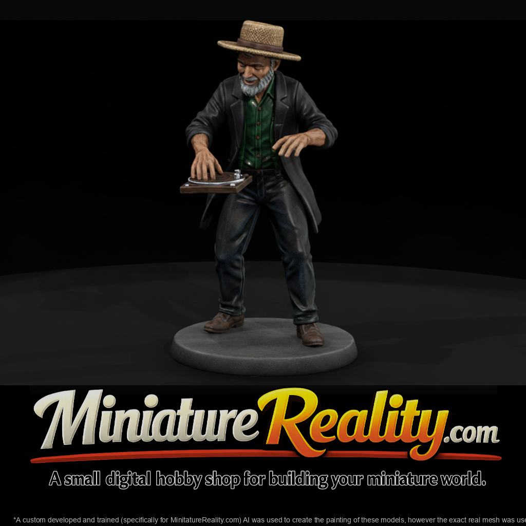 Bearded Amish Man in Straw Hat